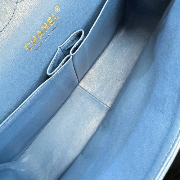 Chanel 21P Blue Caviar Quilted Jumbo Large Classic Double Flap bag & tag - Picture 15 of 16